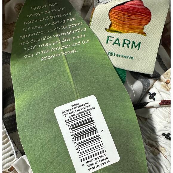 Farm Rio | Flower Fan Tapestry Off-White Midi Dress - Picture 5 of 5